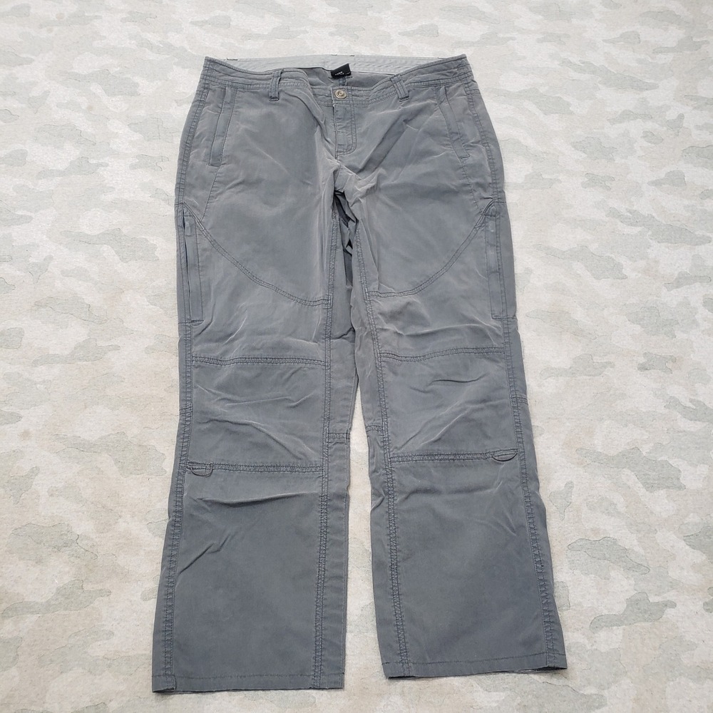 KUHL Pants Womens 12 Reg Straight Leg Gray Hiking Outdoor Utility Pockets
